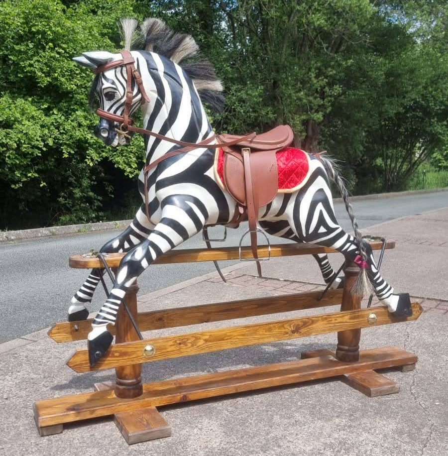 Zebra Rocking Horse Medium (46" x 60" x 18")
