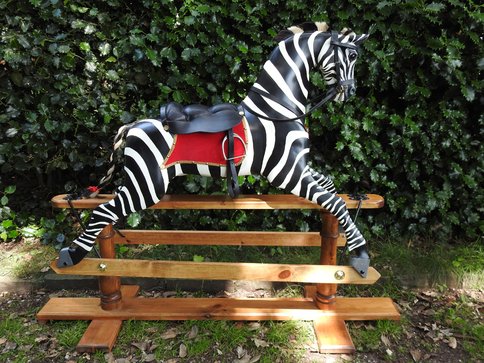 Zebra Rocking Horse Large (52" x 66" x 24")