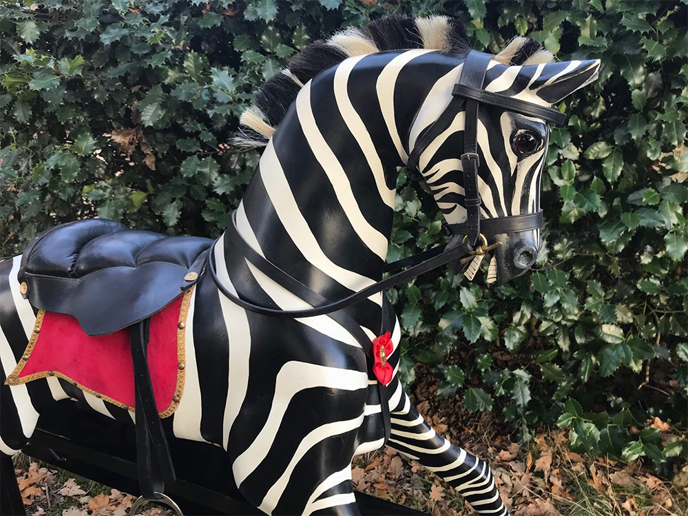Zebra Rocking Horse Extra Large (57" x 70" x 24")